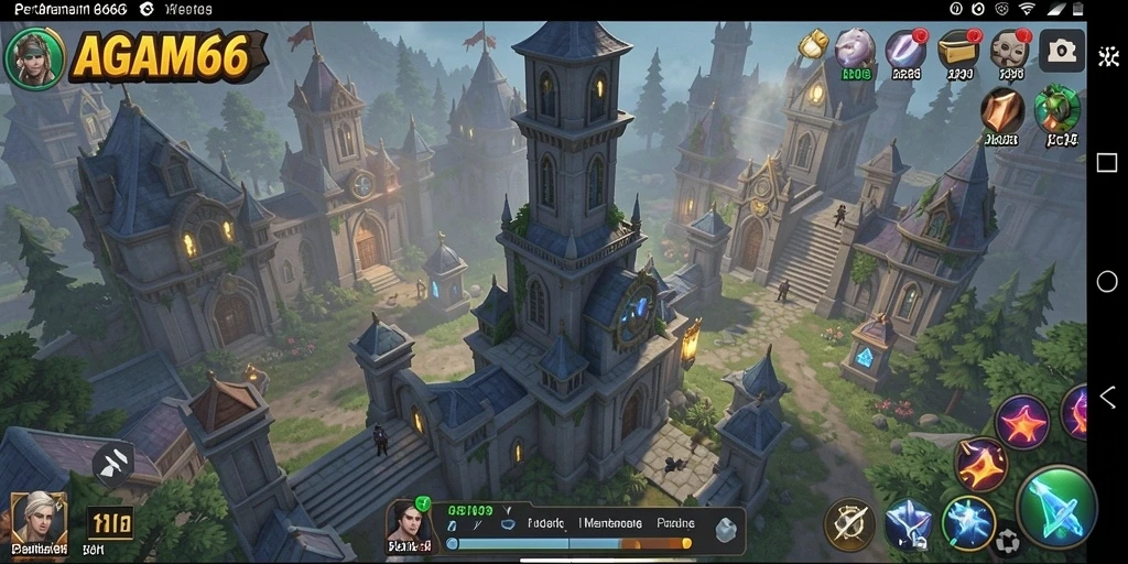 Screenshot AGAM66 menunjukkan pertempuran mempertahankan menara yang seru.