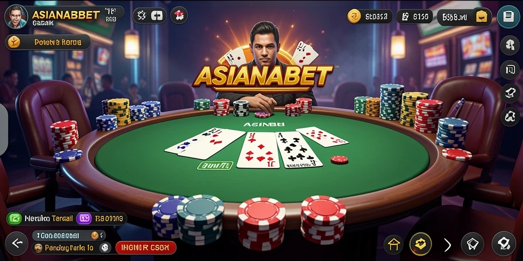 Screenshot gameplay ASIANABET menampilkan suasana permainan Poker yang seru.