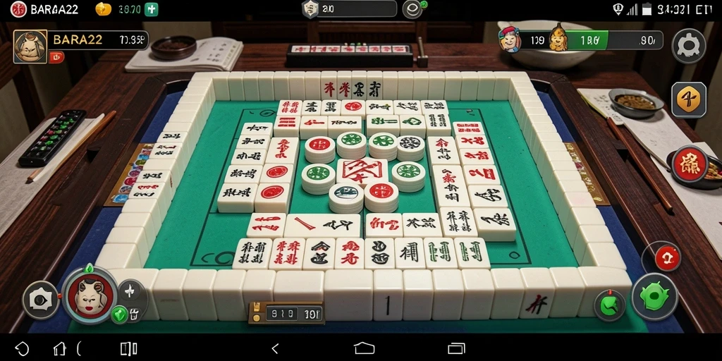 Screenshot BARA22 menampilkan gameplay Mahjong yang seru dan menantang.
