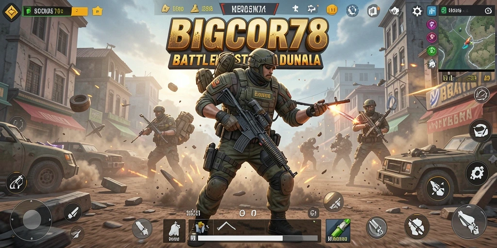 Gameplay seru dalam BIGCOR78 dengan aksi Battle Royale mendebarkan.