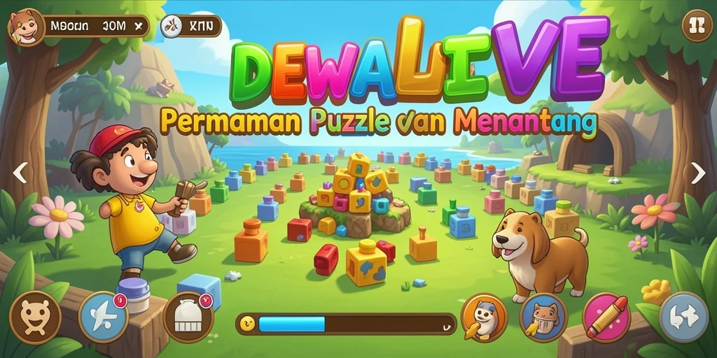 Screenshot gameplay DEWALIVE menampilkan tantangan puzzle yang menarik.