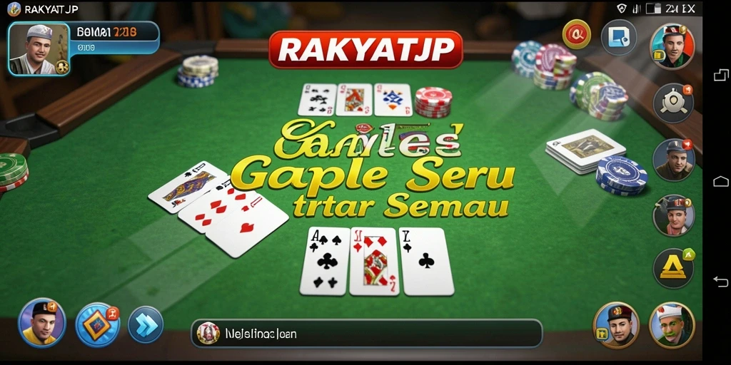 Screenshot utama RAKYATJP menampilkan aksi seru gameplay Gaple.